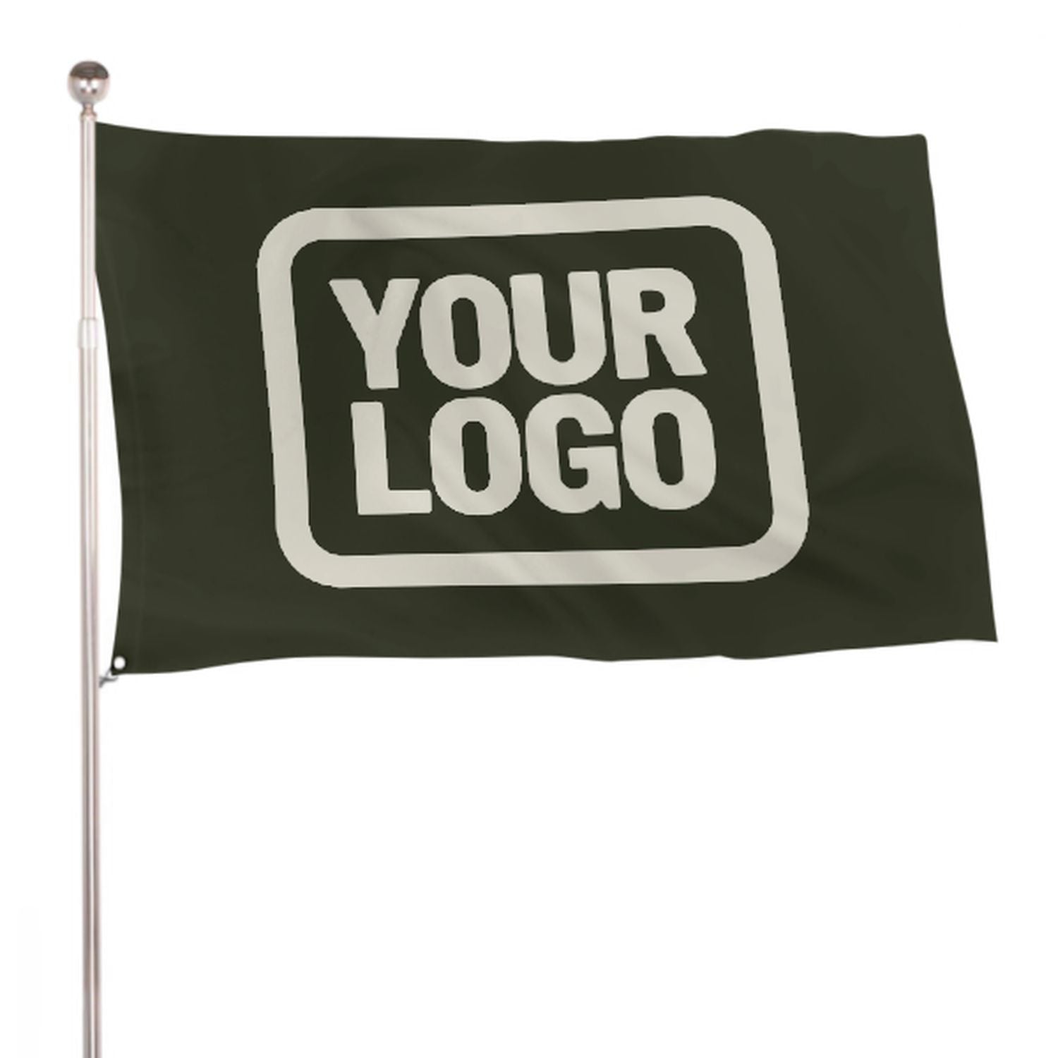 Maßgeschneidertes Dunkles Oliv Beige Flagge