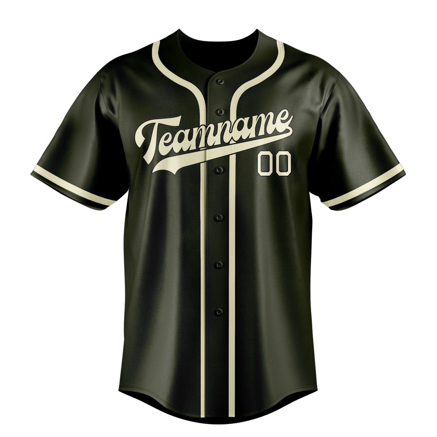 Benutzerdefiniertes Professionelles Dunkles Oliv Beige Baseballtrikot