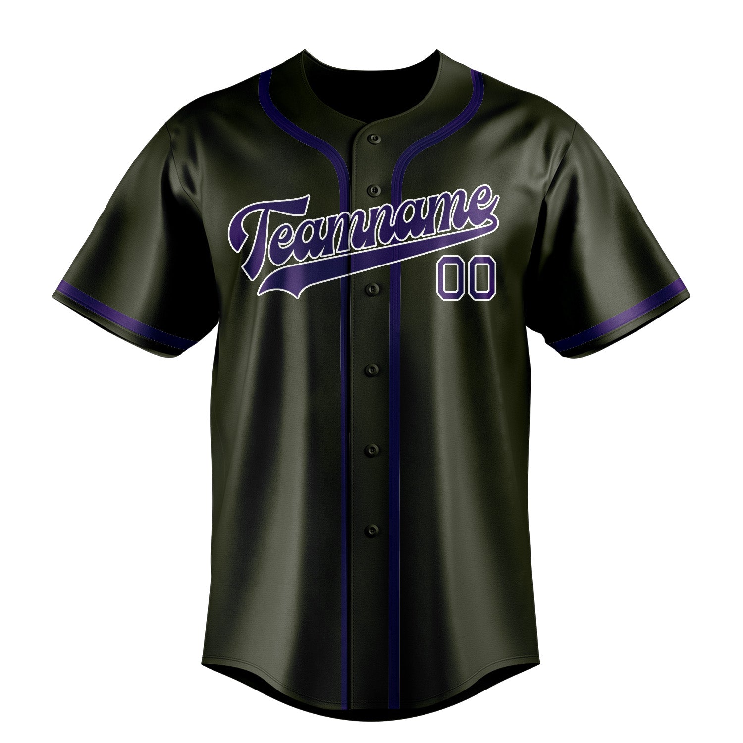 Benutzerdefiniertes Professionelles Dunkles Oliv Lila Baseballtrikot