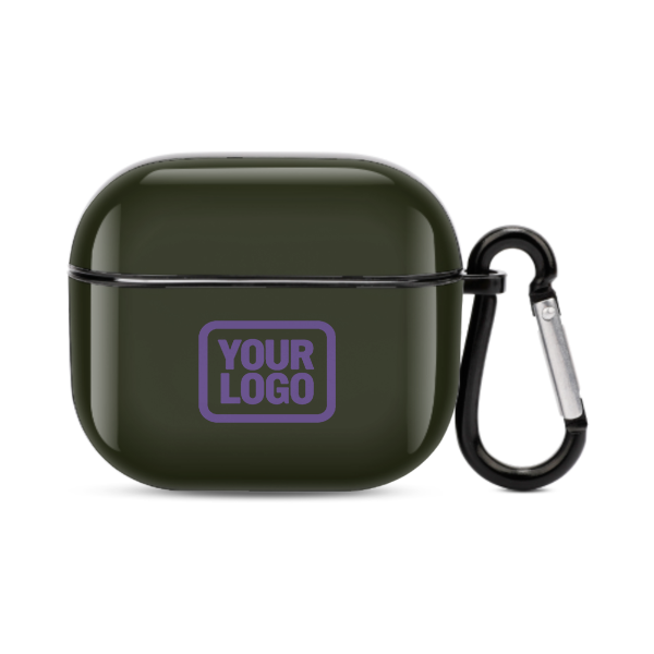 Maßgeschneidertes Dunkles Oliv Lavendel AirPods-Hülle (3. Generation)