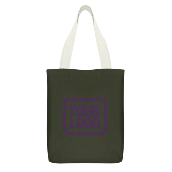 Maßgeschneidertes Dunkles Oliv Lavendel Canvas Tragetasche