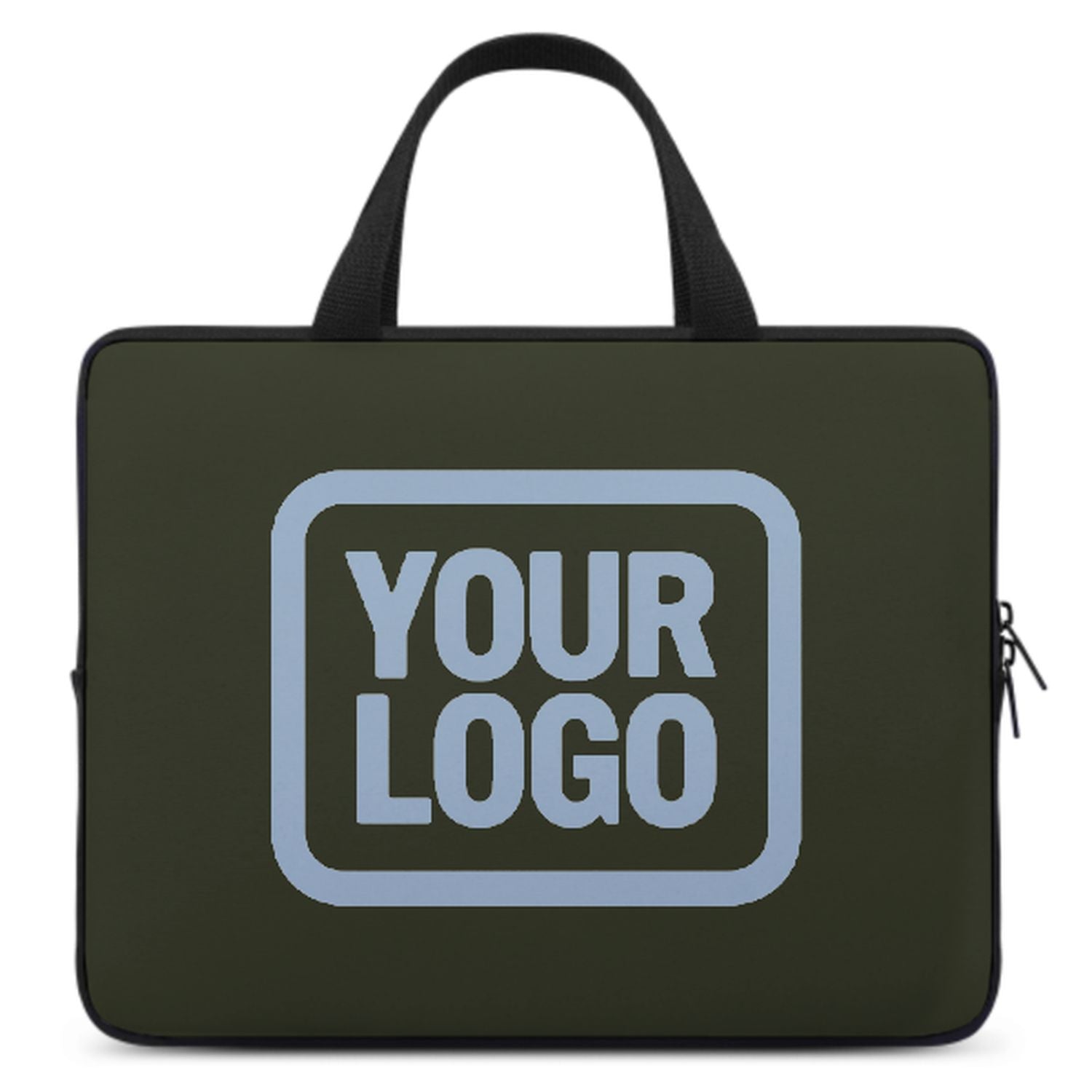 Maßgeschneidertes Dunkles Oliv Light Blue Laptop Tasche