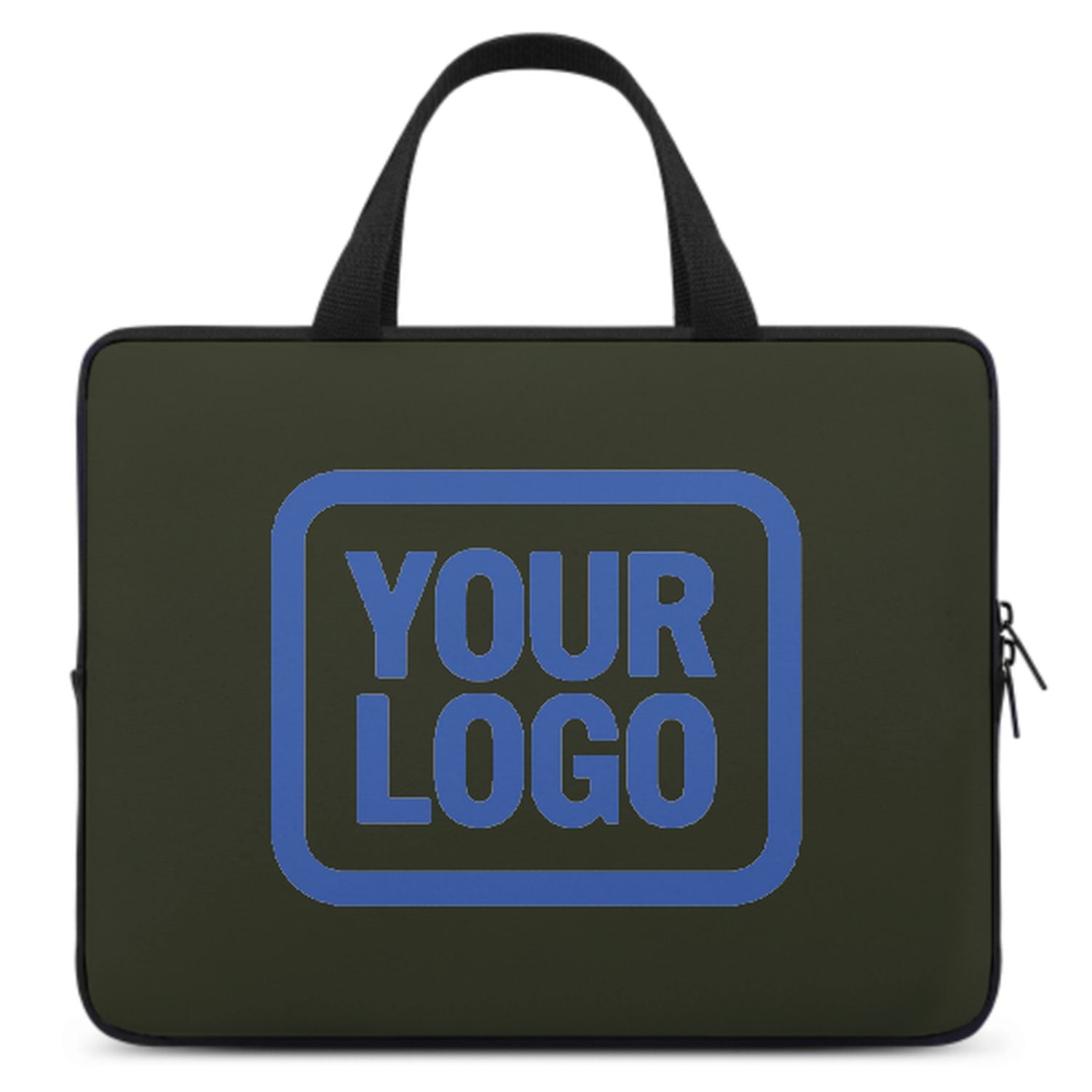 Maßgeschneidertes Dunkles Oliv Sky Blue Laptop Tasche
