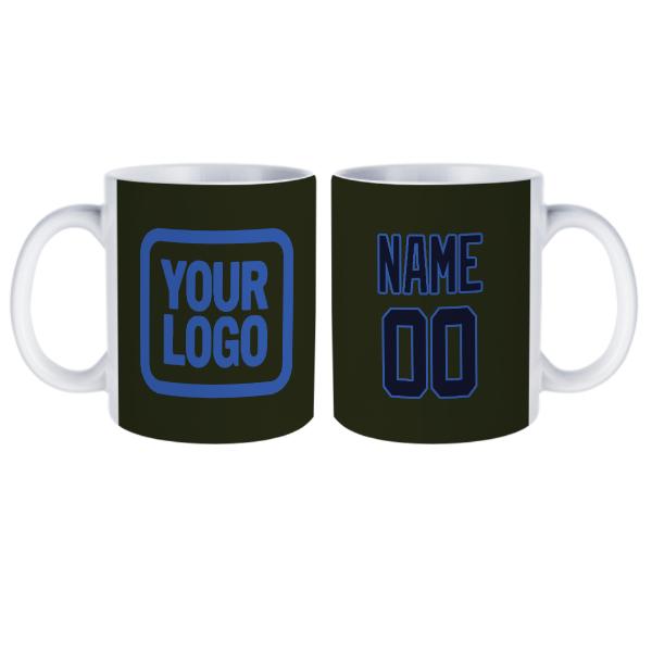 Tazza personalizzata in acciaio blu oliva scuro