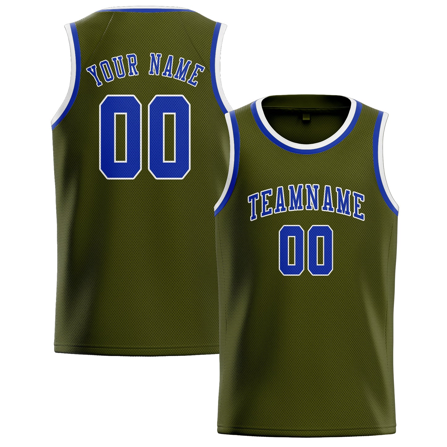Benutzerdefiniertes Professionelles Dunkles Oliv Himmelblau Basketballtrikot
