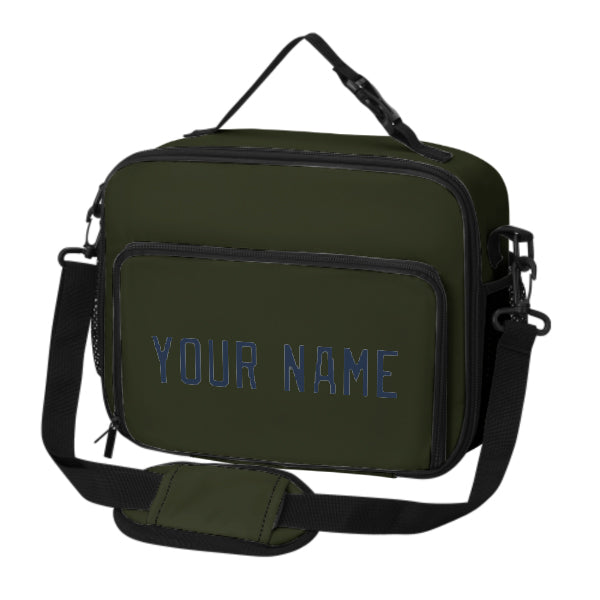 Maßgeschneidertes Dunkles Oliv Blue Lunch-Tasche