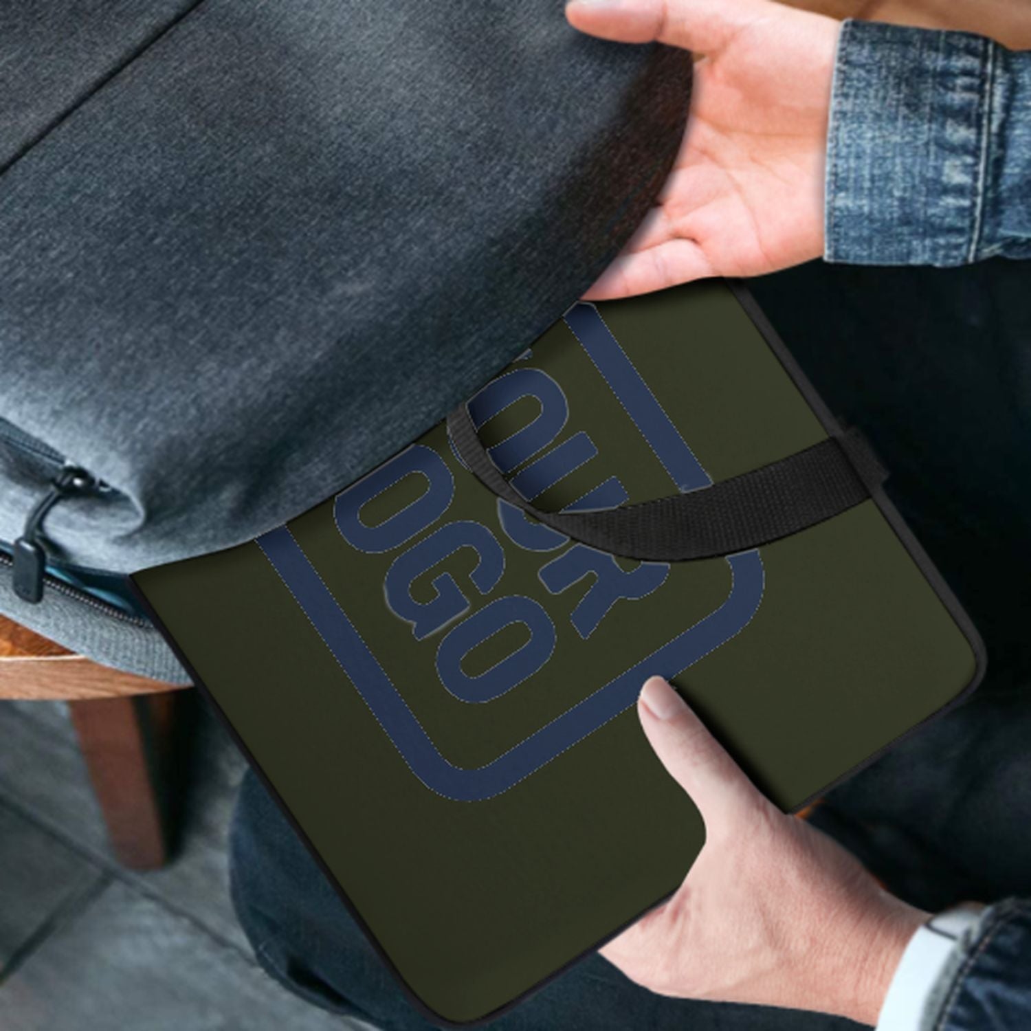 Maßgeschneidertes Dunkles Oliv Blue Laptop Tasche