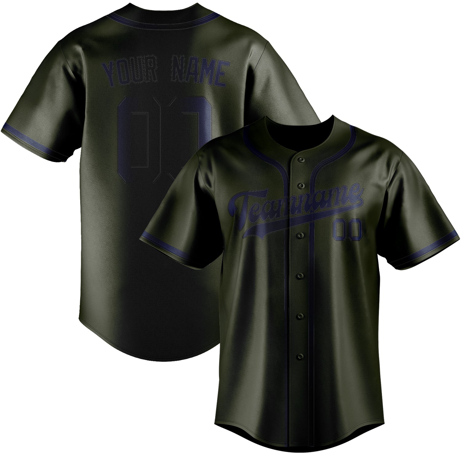 Benutzerdefiniertes Professionelles Dunkles Oliv Marineblau Baseballtrikot
