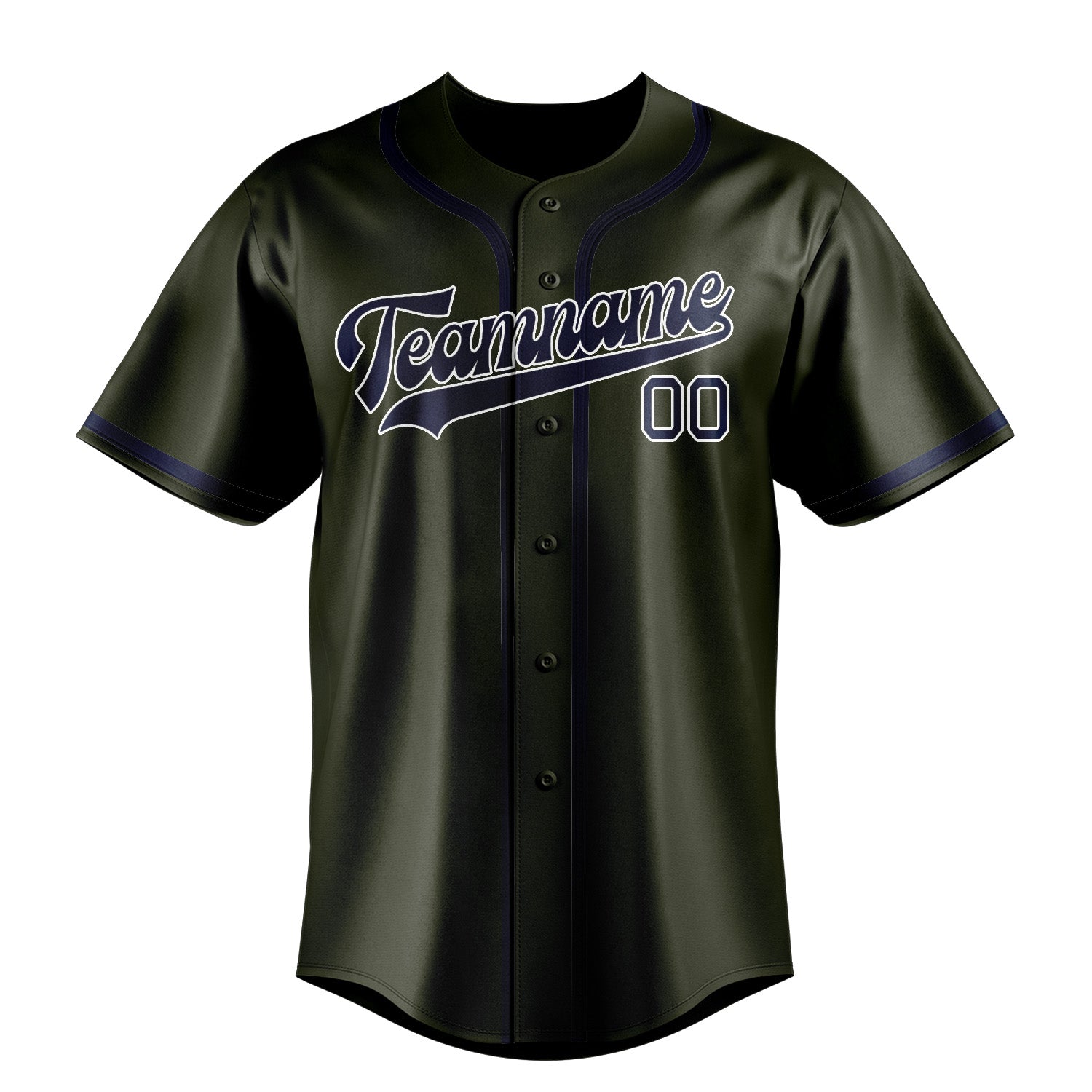 Benutzerdefiniertes Professionelles Dunkles Oliv Marineblau Baseballtrikot