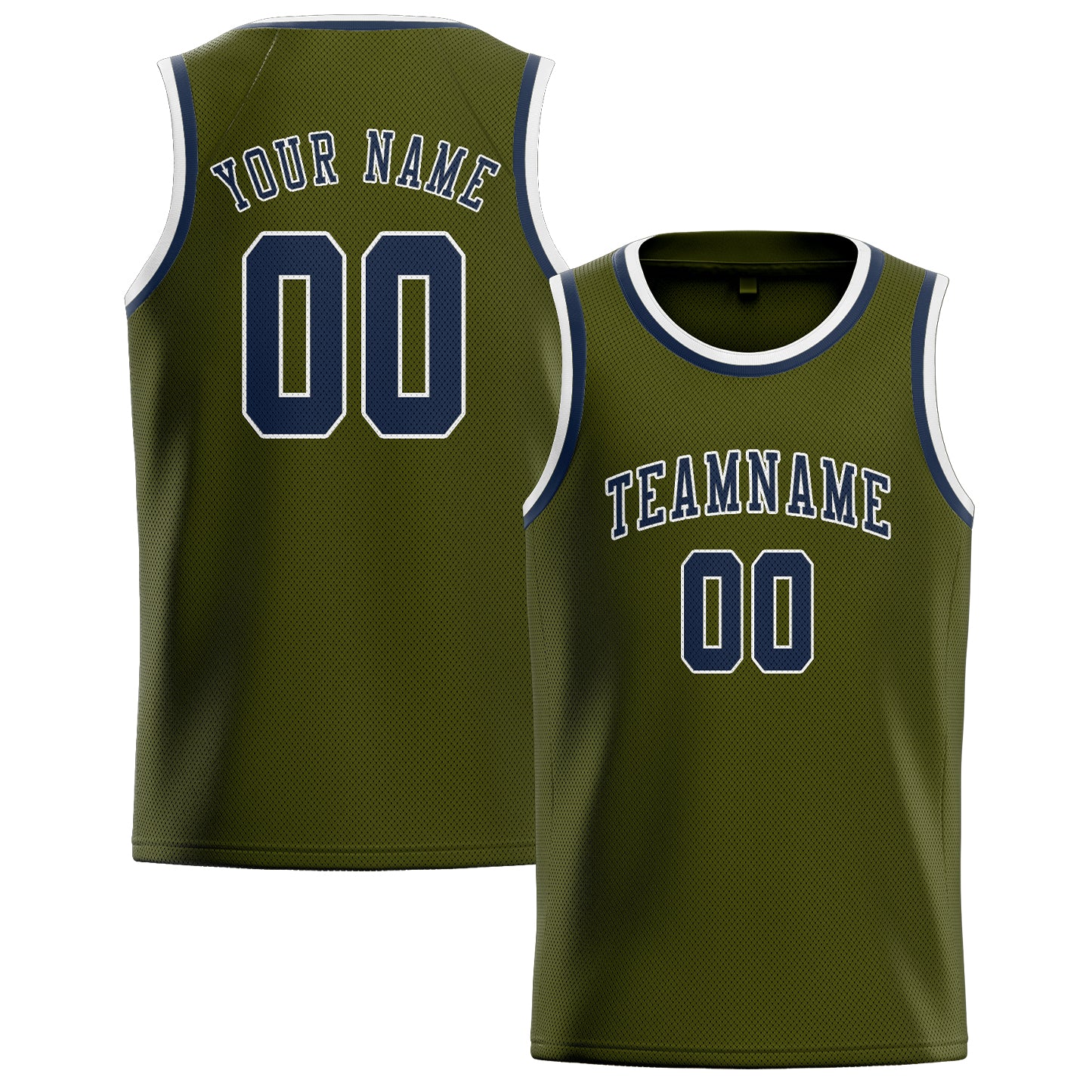 Benutzerdefiniertes Professionelles Dunkles Oliv Marineblau Basketballtrikot