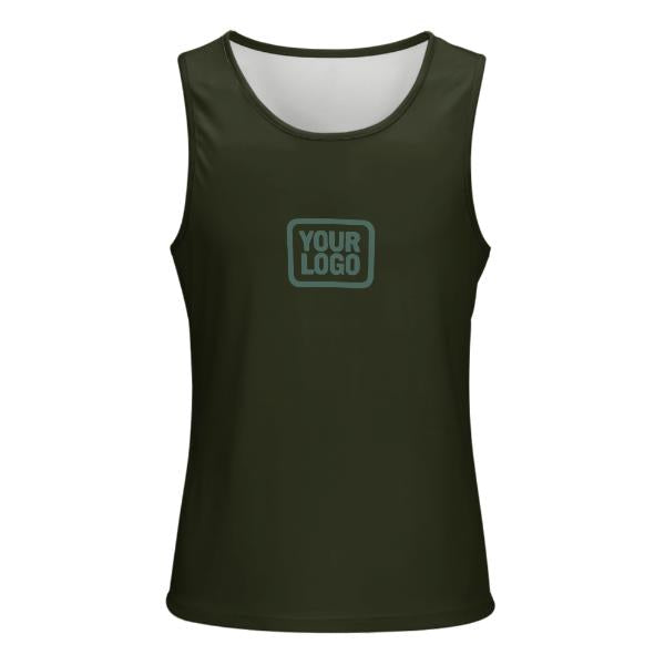 Maßgeschneidertes Dunkles Oliv Blaugrün Herren Tanktop