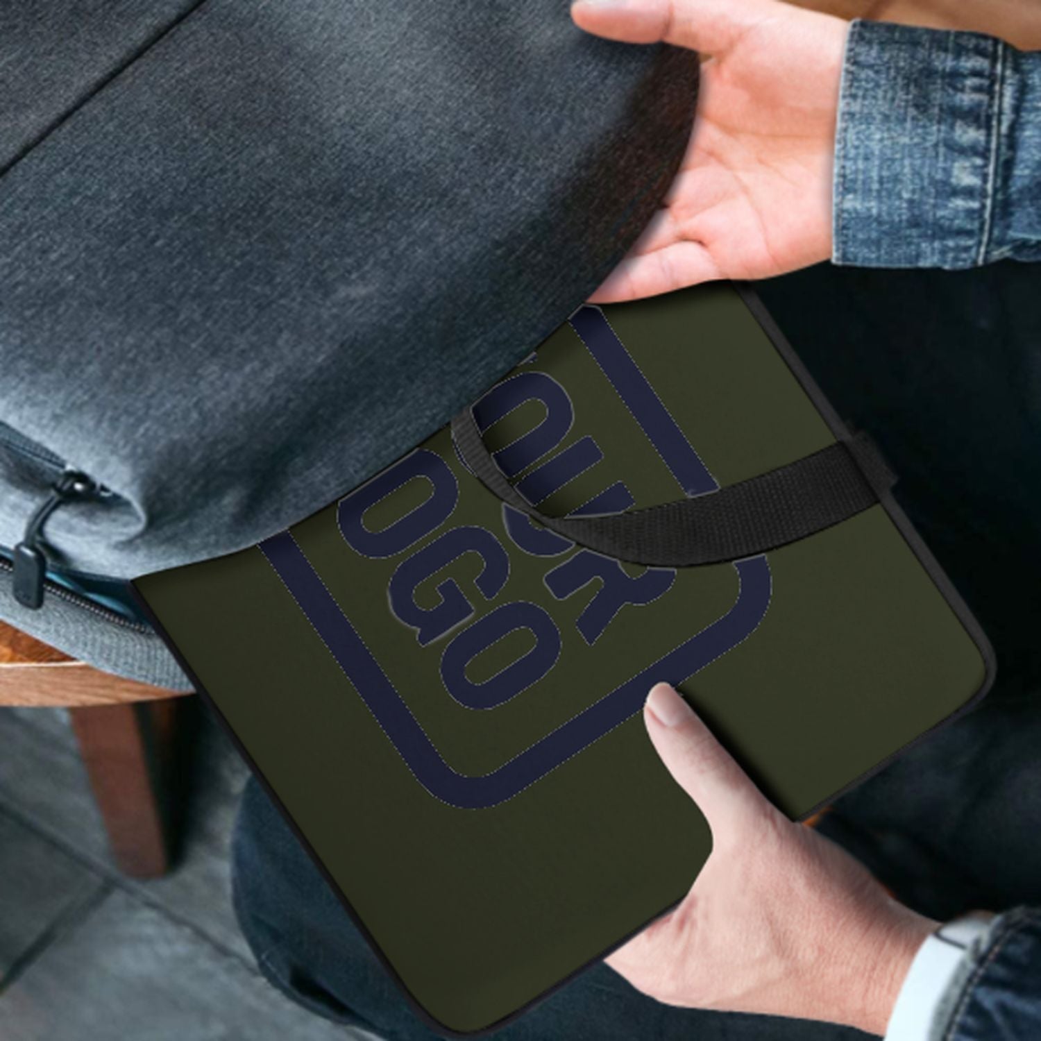 Maßgeschneidertes Dunkles Oliv Navy Laptop Tasche