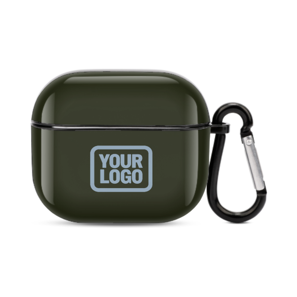Maßgeschneidertes Dunkles Oliv Hellblau AirPods-Hülle (3. Generation)