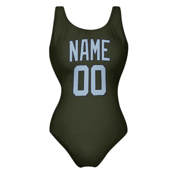Maillot de bain sur mesure bleu clair olive foncé