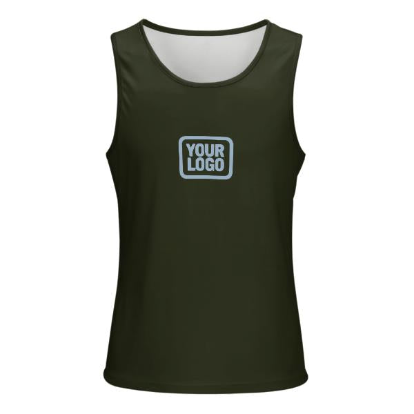 Maßgeschneidertes Dunkles Oliv Hellblau Herren Tanktop