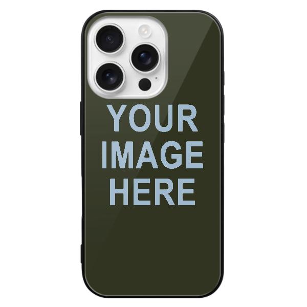 Custodia per telefono personalizzata color oliva scuro e azzurro