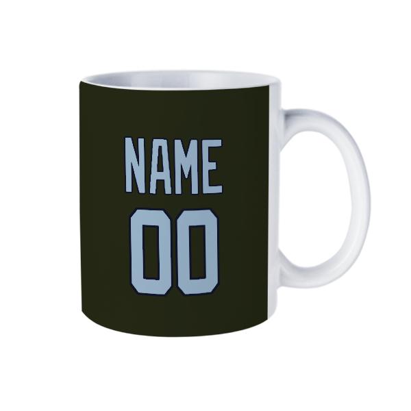 Tazza personalizzata verde oliva scuro azzurro