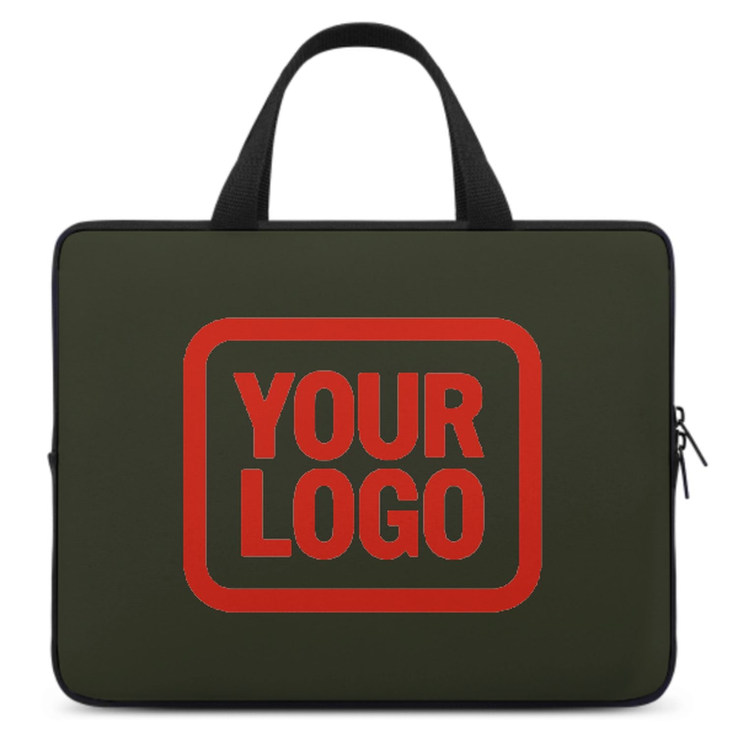 Maßgeschneidertes Dunkles Oliv Orange Red Laptop Tasche