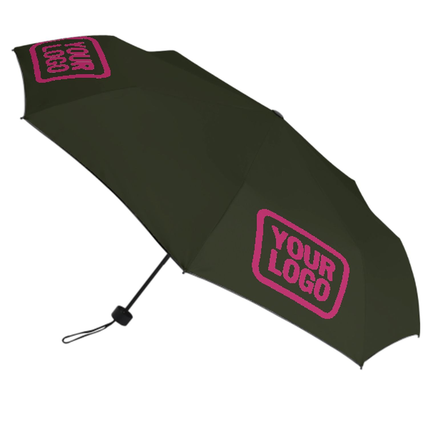 Maßgeschneidertes Dunkles Oliv Rosarot Automatik-Regenschirm