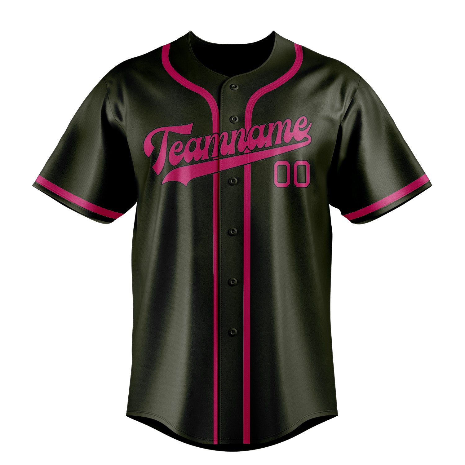 Benutzerdefiniertes Professionelles Dunkles Oliv Rosarot Baseballtrikot