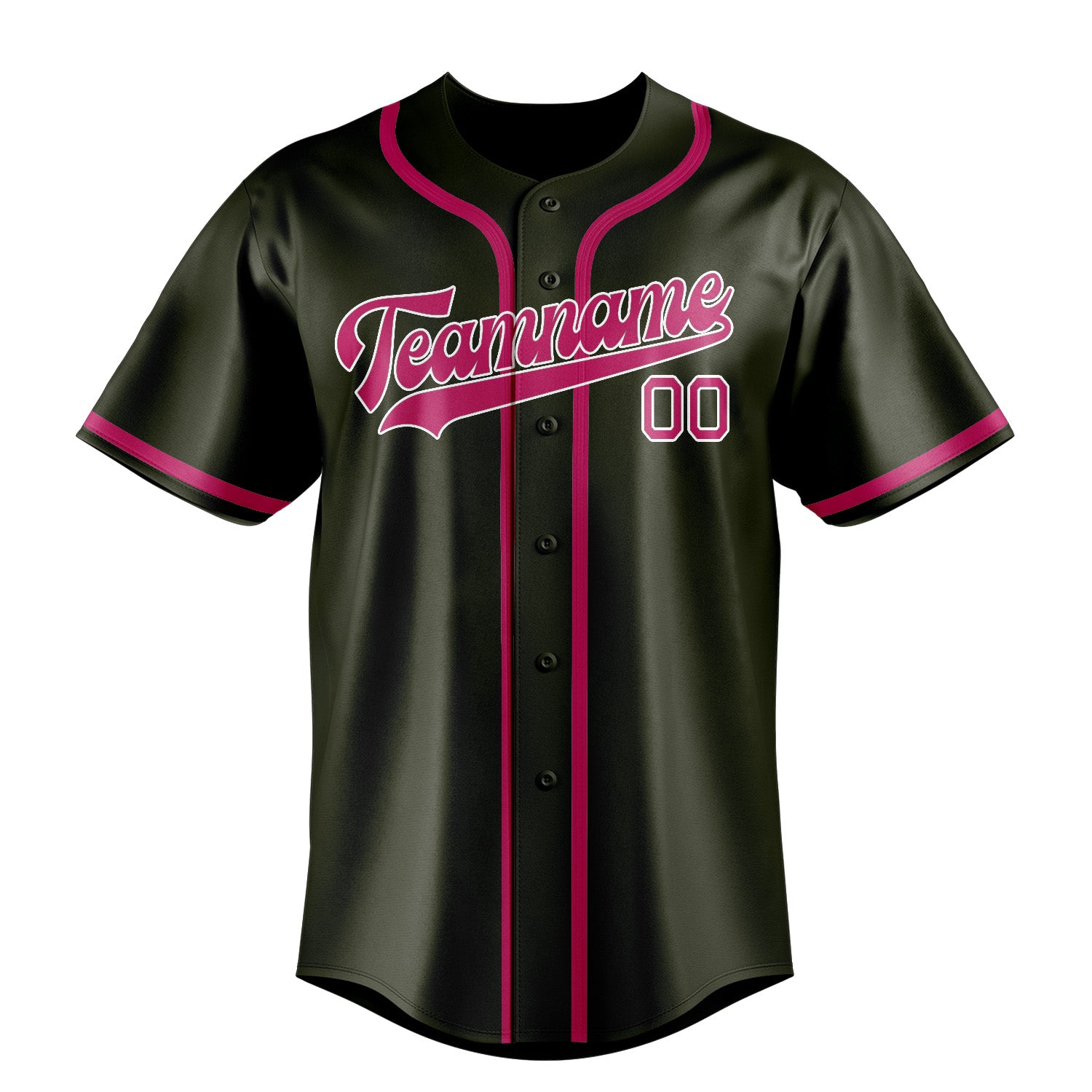 Benutzerdefiniertes Professionelles Dunkles Oliv Rosarot Baseballtrikot
