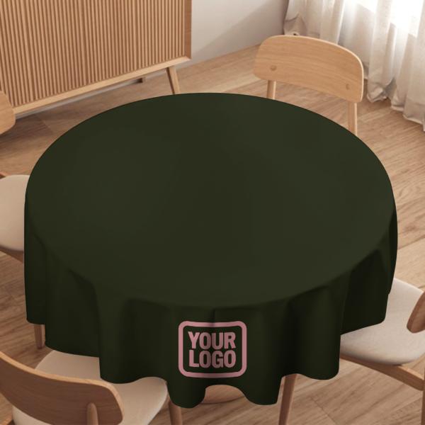 Maßgeschneidertes Dunkles Oliv Rosa Runde Tischdecke