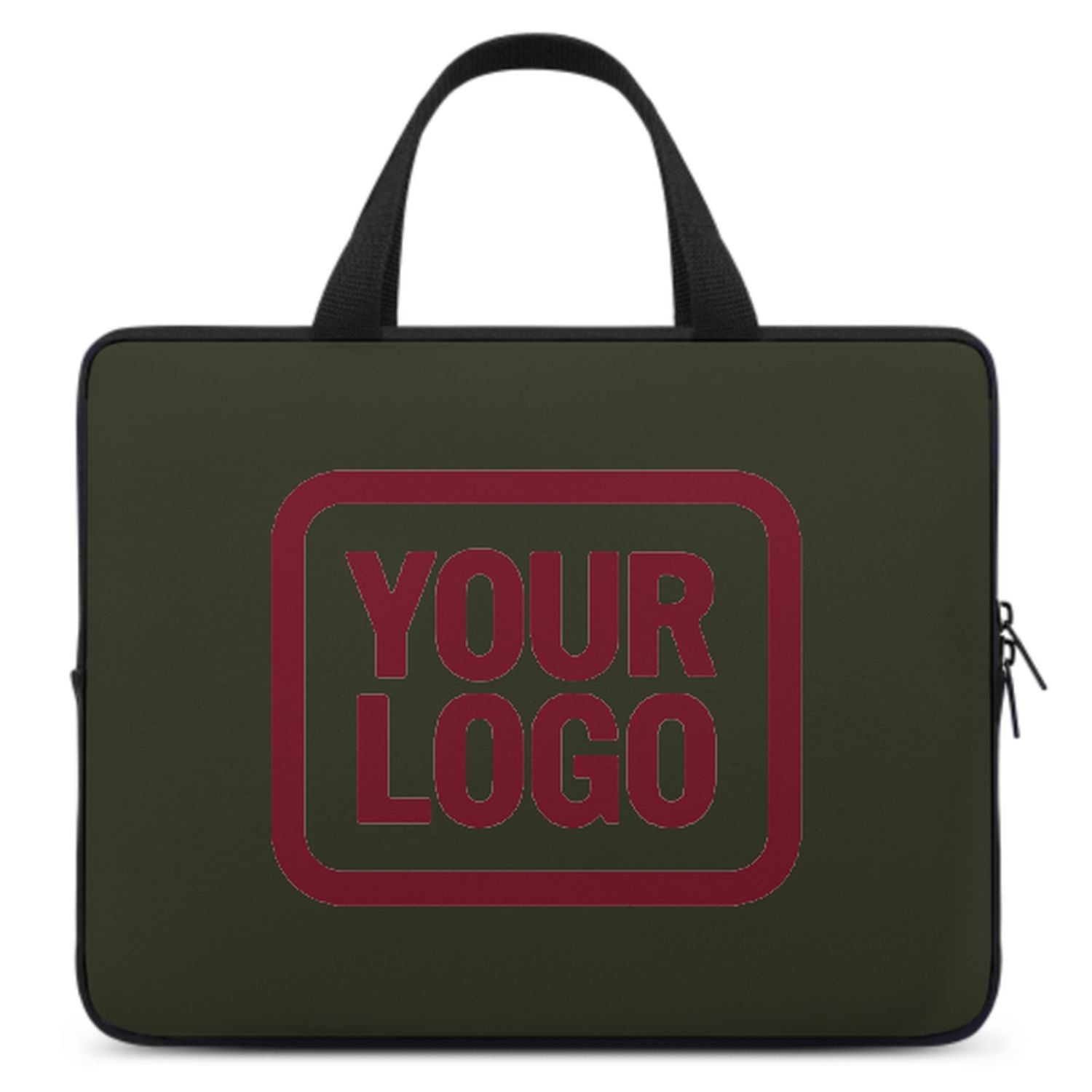 Maßgeschneidertes Dunkles Oliv Crimson Red Laptop Tasche