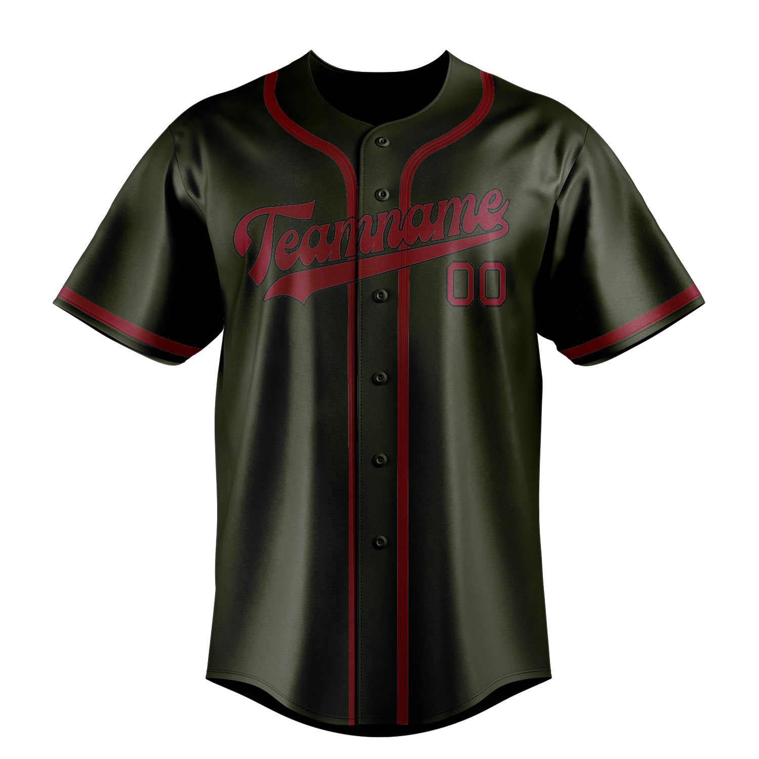Benutzerdefiniertes Professionelles Dunkles Oliv Karmesinrot Baseballtrikot