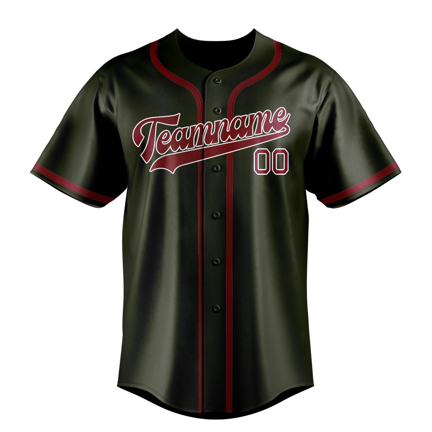 Benutzerdefiniertes Professionelles Dunkles Oliv Karmesinrot Baseballtrikot