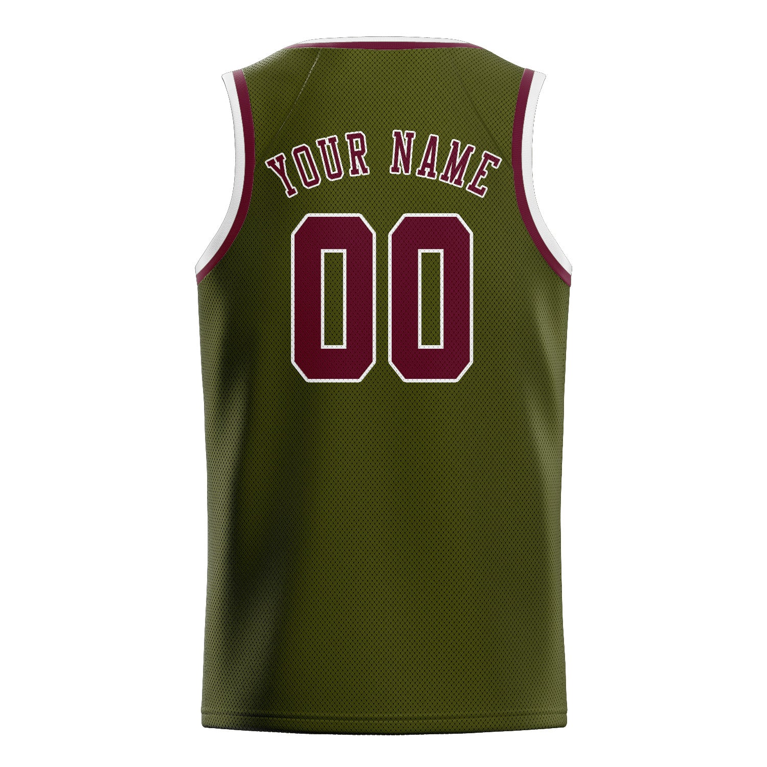 Benutzerdefiniertes Professionelles Dunkles Oliv Karmesinrot Basketballtrikot
