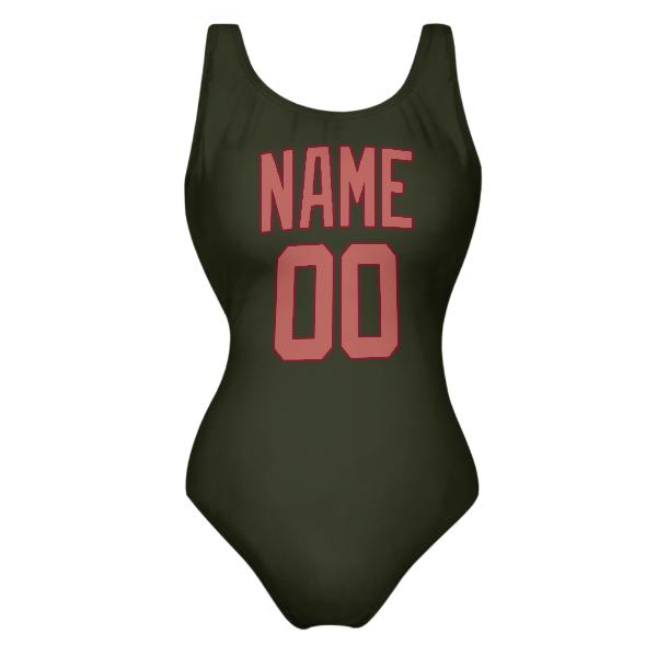 Maillot de bain sur mesure olive foncé cuivré rose
