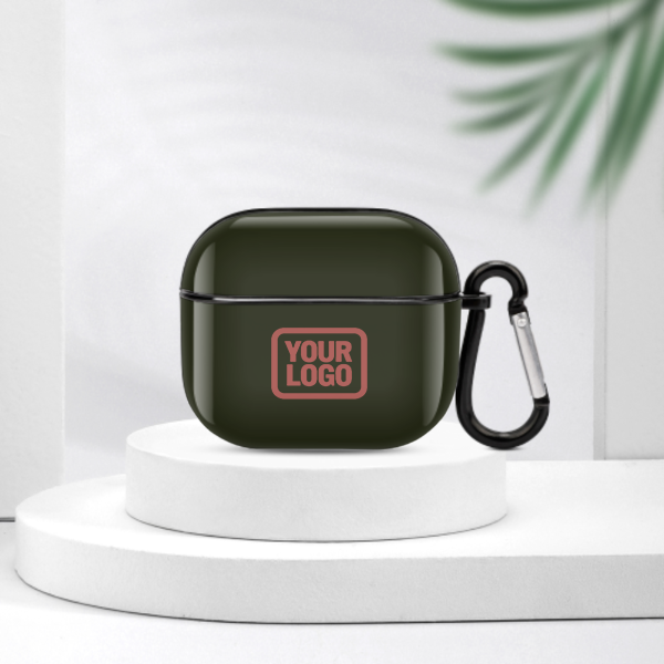 Maßgeschneidertes Dunkles Oliv Kupferrose AirPods-Hülle (3. Generation)