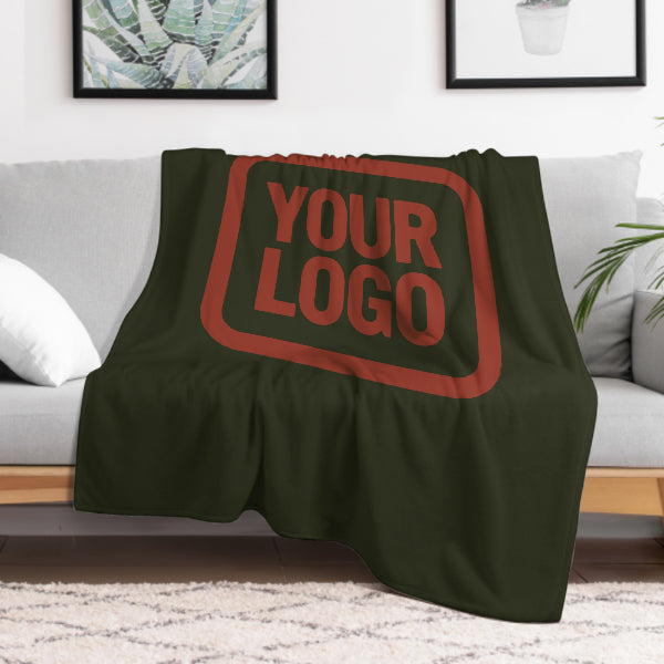Coperta personalizzata color rosso corallo oliva scuro