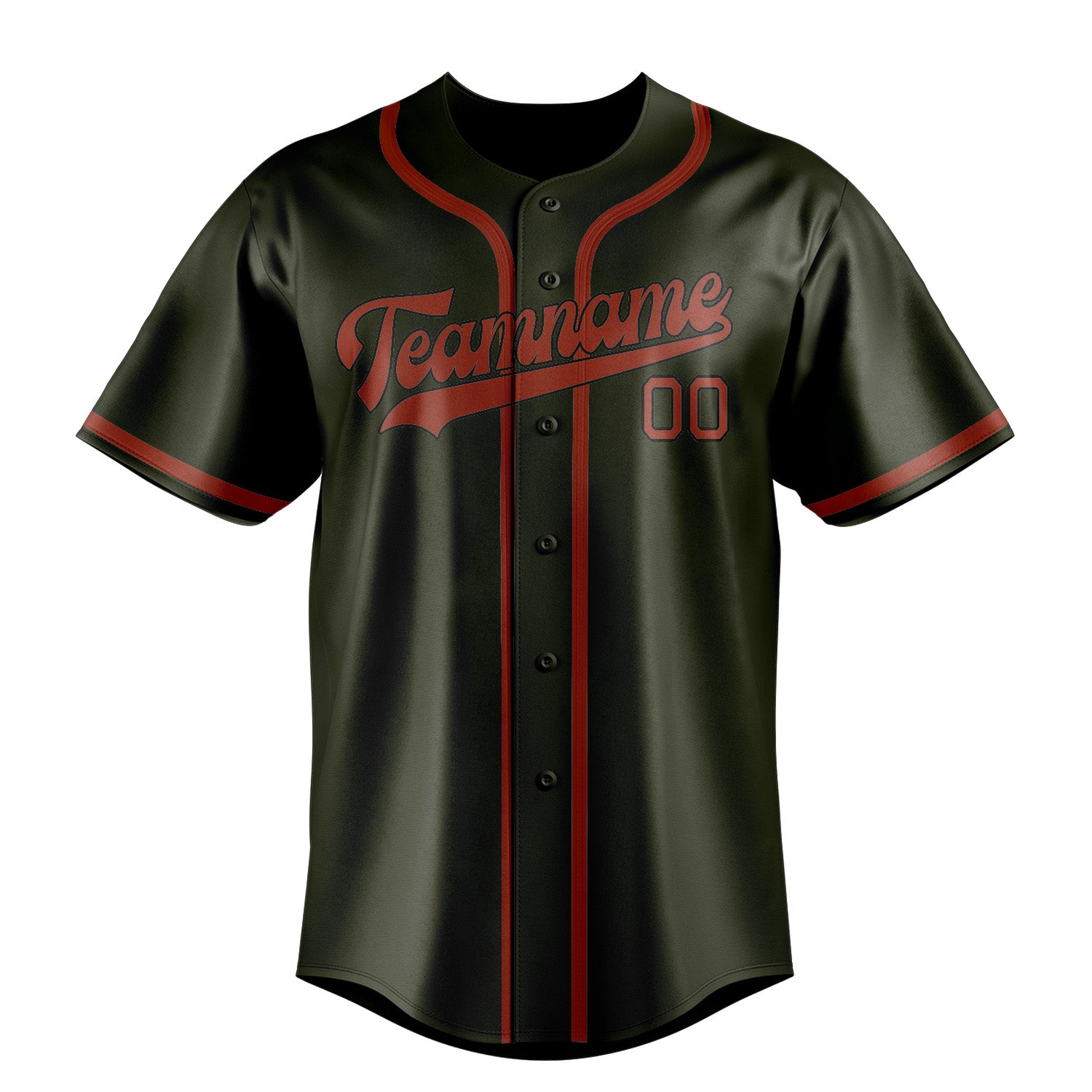 Benutzerdefiniertes Professionelles Dunkles Oliv Korallenrot Baseballtrikot