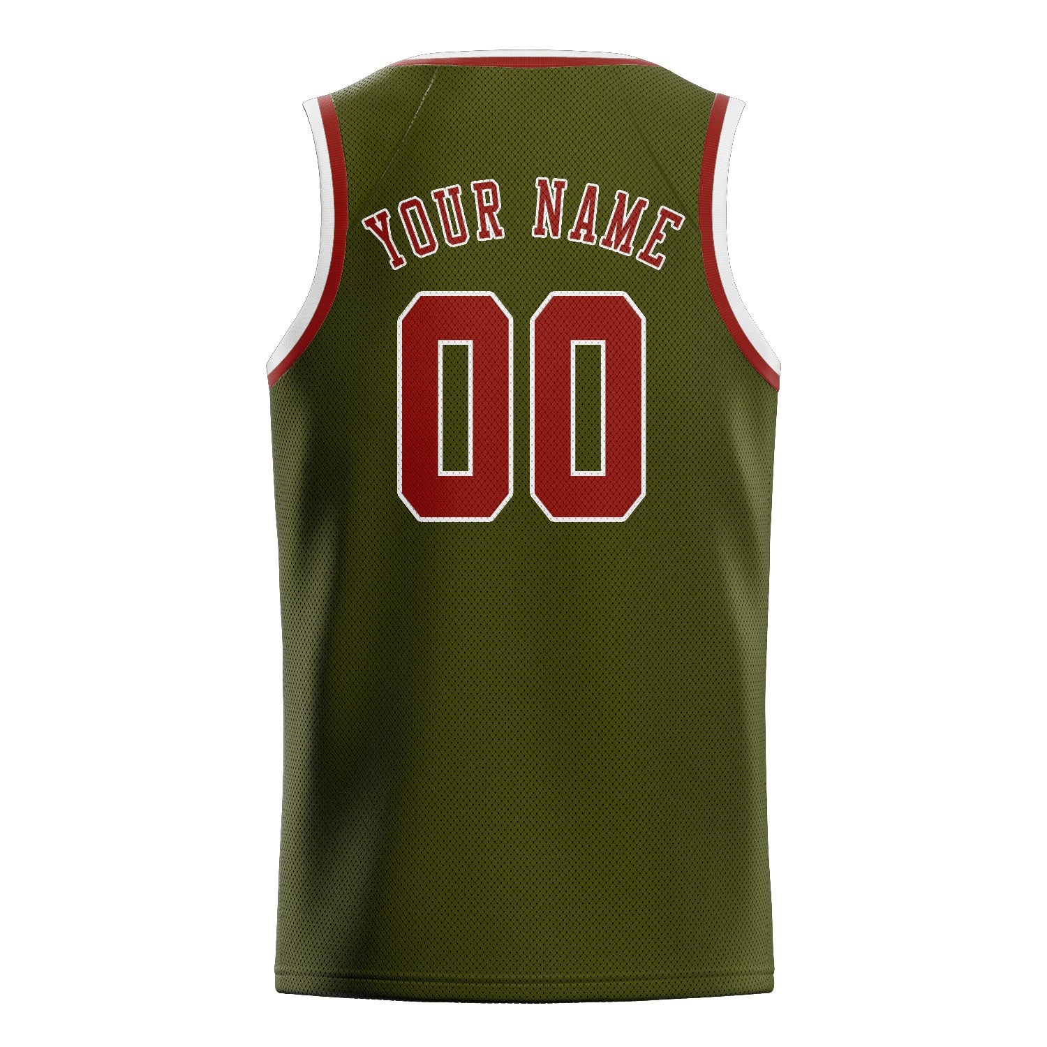 Benutzerdefiniertes Professionelles Dunkles Oliv Korallenrot Basketballtrikot