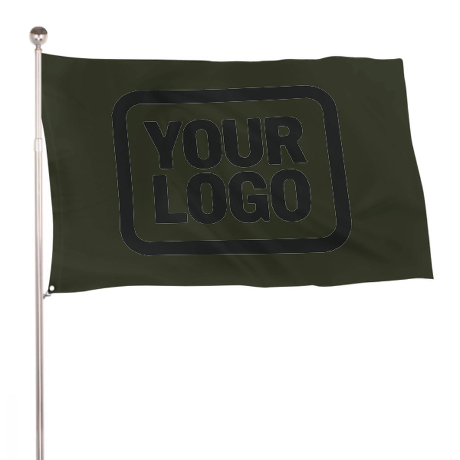 Maßgeschneidertes Dunkles Oliv Schwarz Flagge