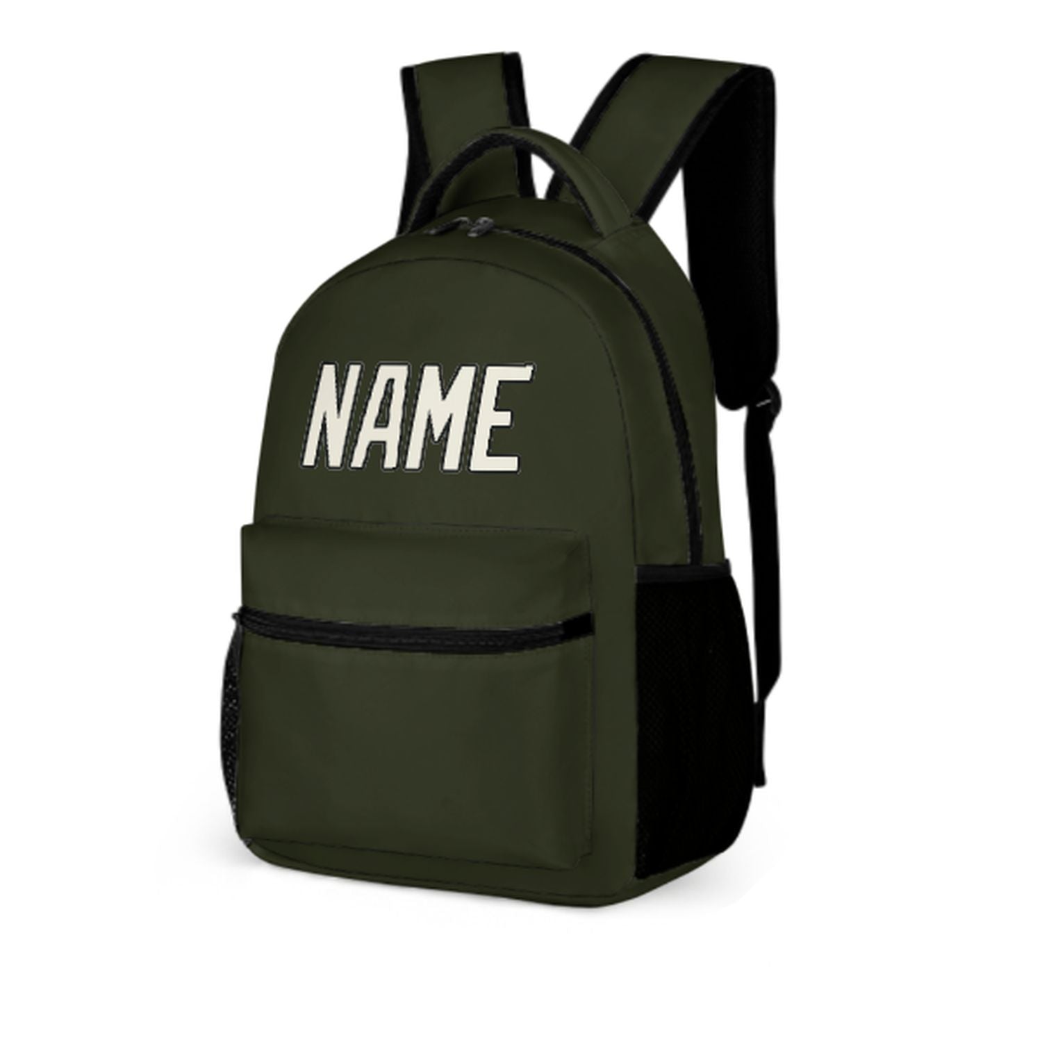 Maßgeschneidertes Dunkles Oliv Beige Kinderrucksack