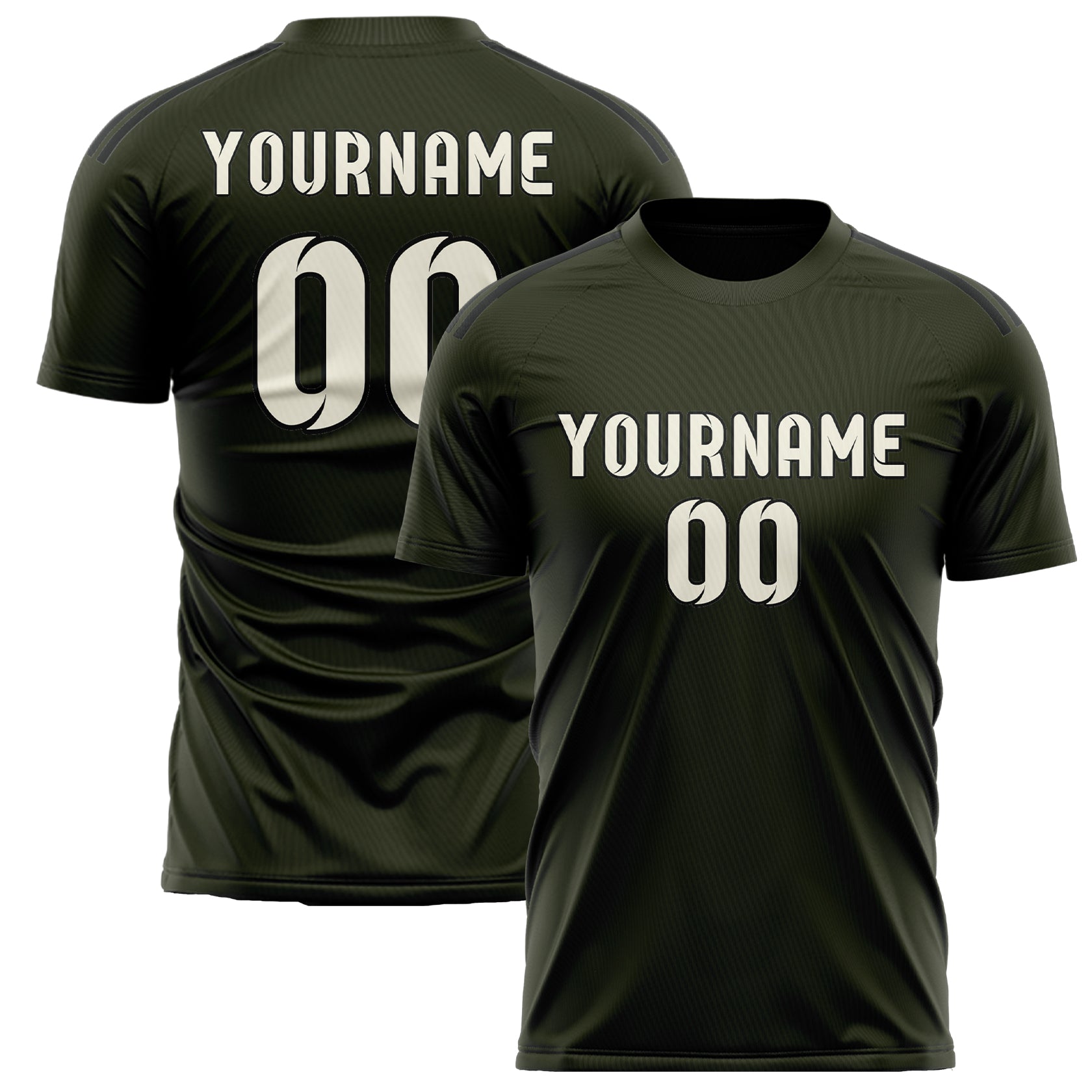Benutzerdefiniertes Professionelles Dunkles Oliv Beige Fußballtrikot