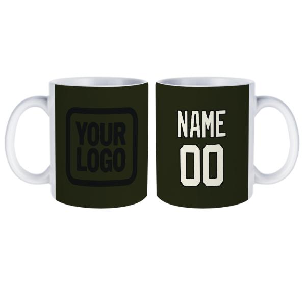 Tazza personalizzata color oliva scuro beige