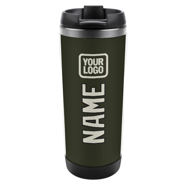 Maßgeschneidertes Dunkles Oliv Beige Edelstahlbecher