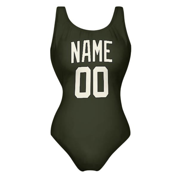 Maillot de bain beige olive foncé sur mesure