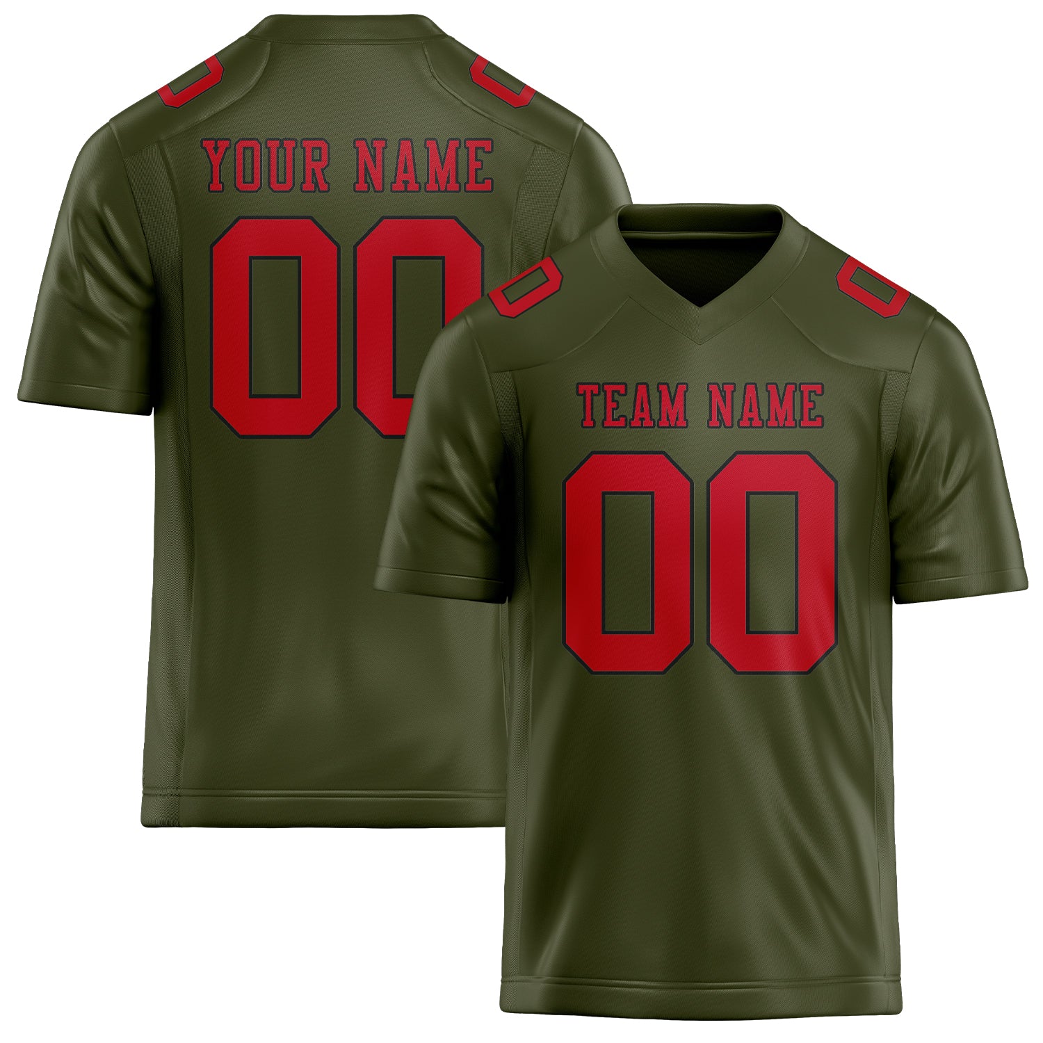 Maßgeschneidertes Professionelles Dunkles Oliv Rot Rugbytrikot