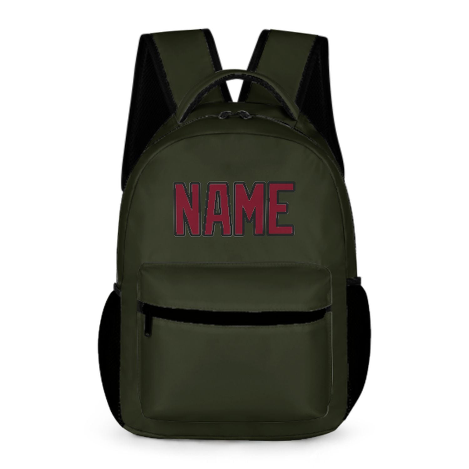 Zaino personalizzato per bambini color oliva scuro e cremisi