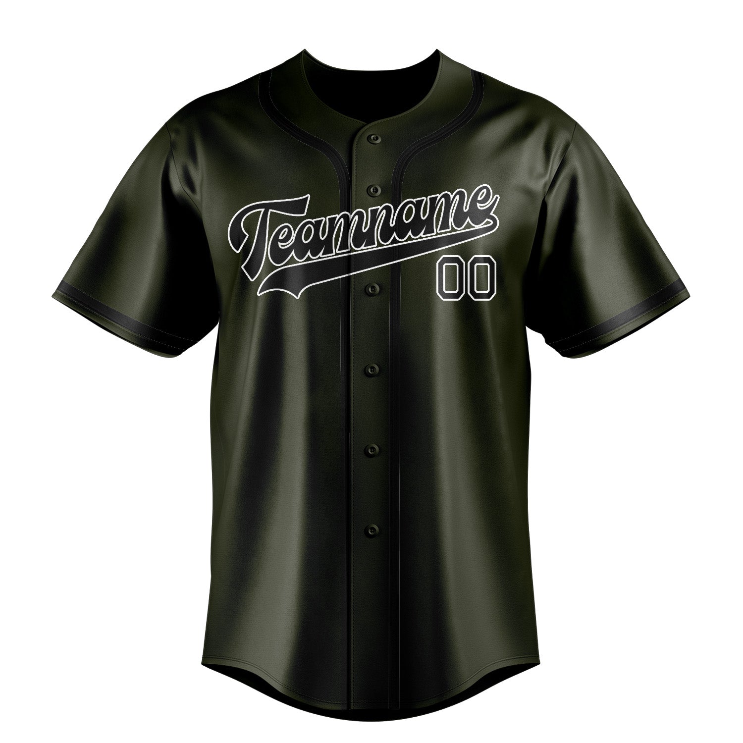 Benutzerdefiniertes Professionelles Dunkles Oliv Schwarz Baseballtrikot