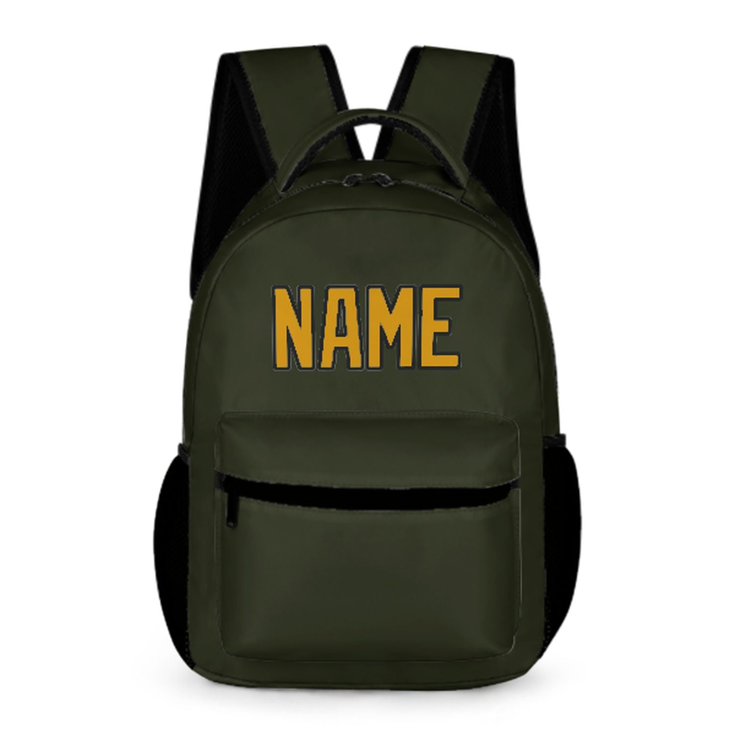 Zaino personalizzato per bambini color giallo oliva scuro