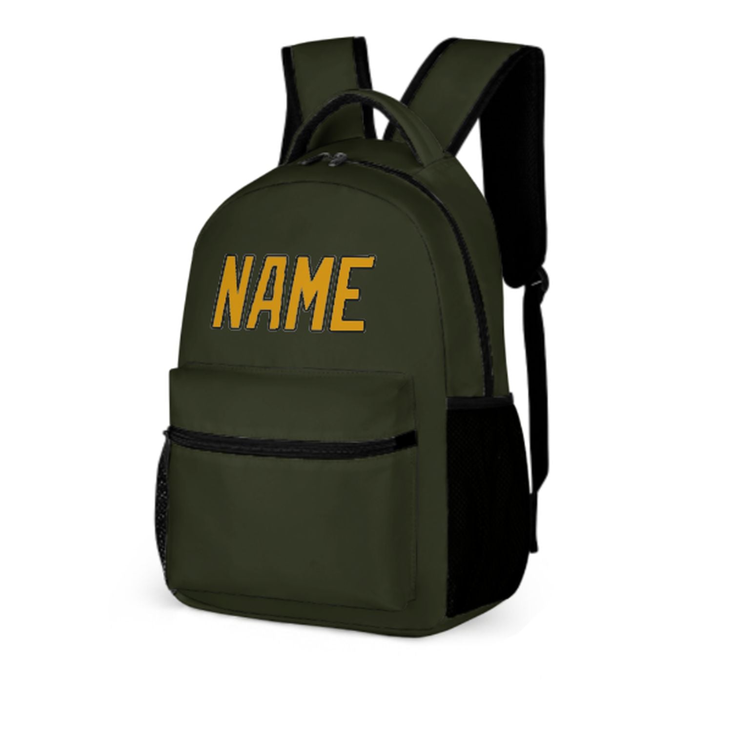 Zaino personalizzato per bambini color giallo oliva scuro