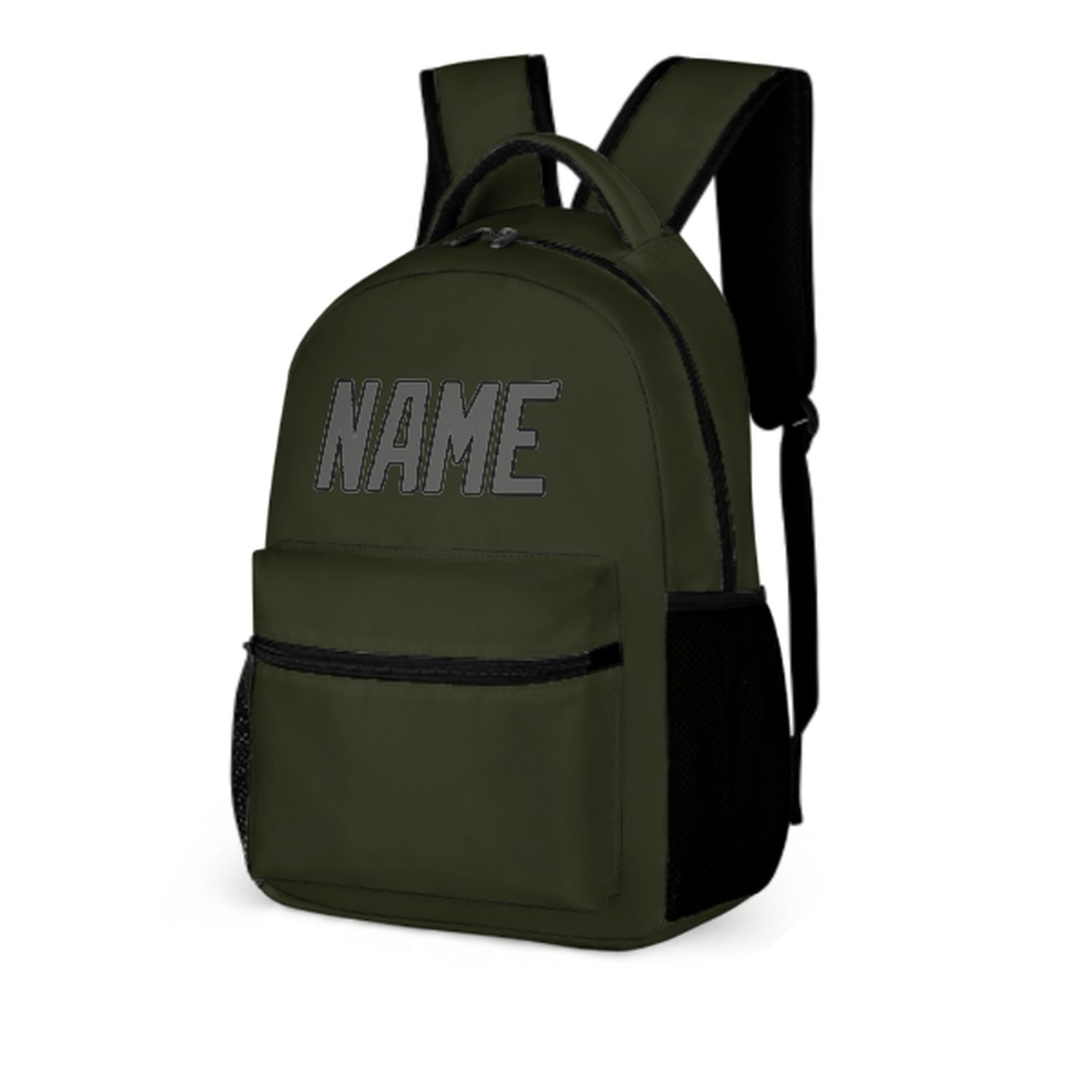 Zaino per bambini personalizzato color oliva scuro grigio scuro