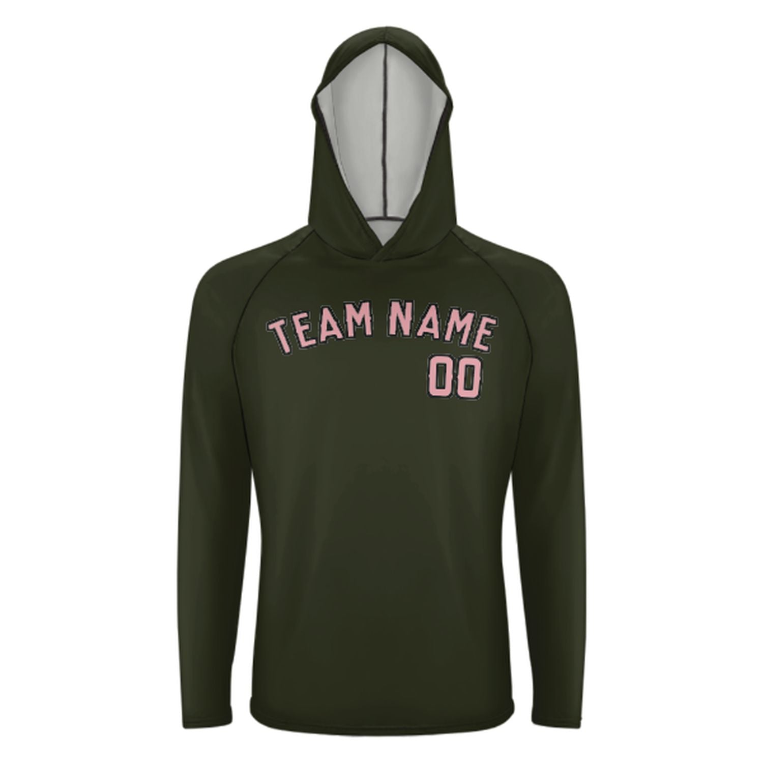 Maßgeschneidertes Dunkles Oliv Rosa UV-Hoodie