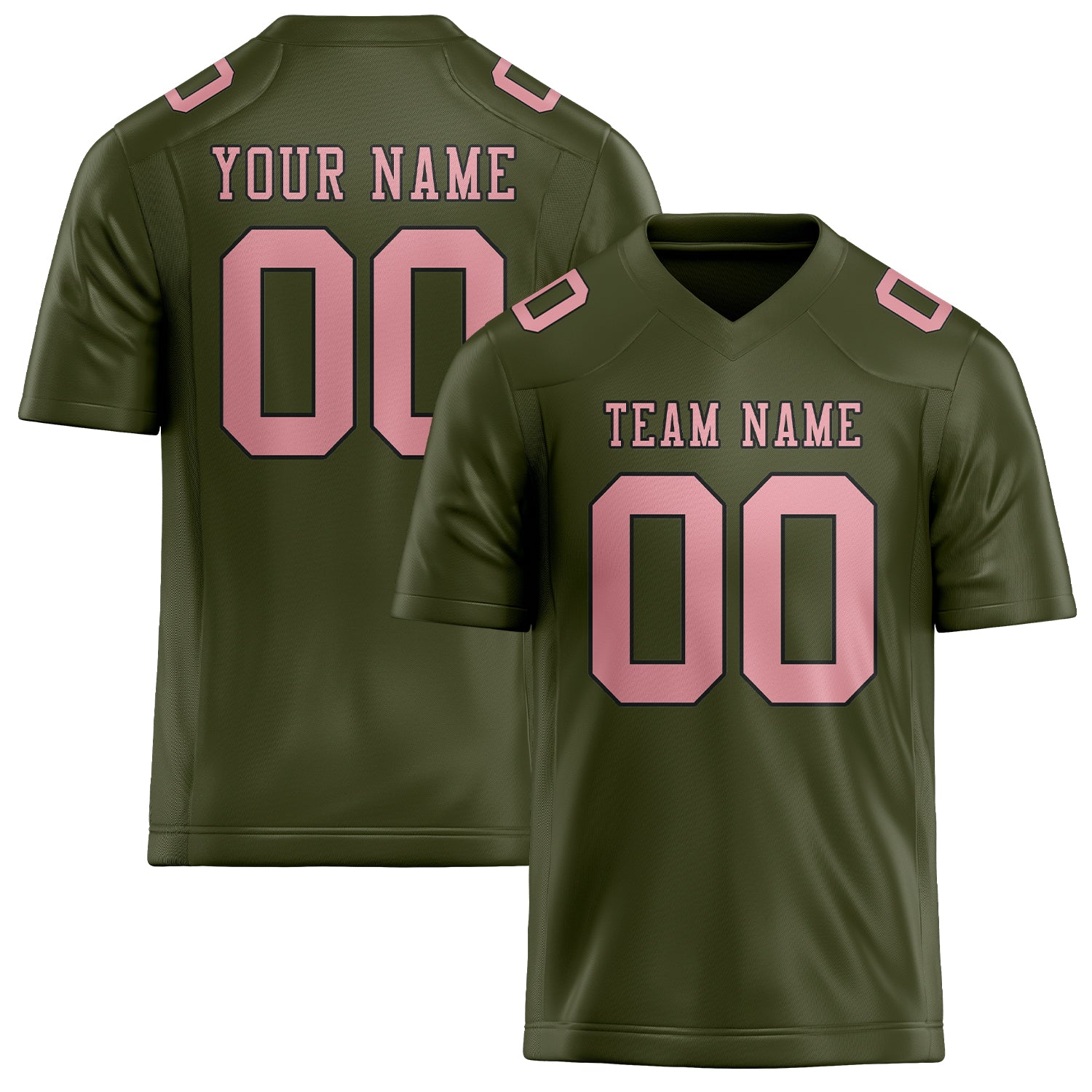 Maßgeschneidertes Professionelles Dunkles Oliv Rosa Rugbytrikot