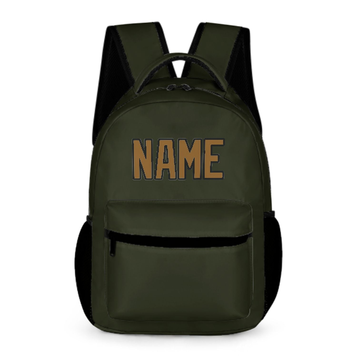 Zaino per bambini personalizzato color verde oliva scuro e cachi